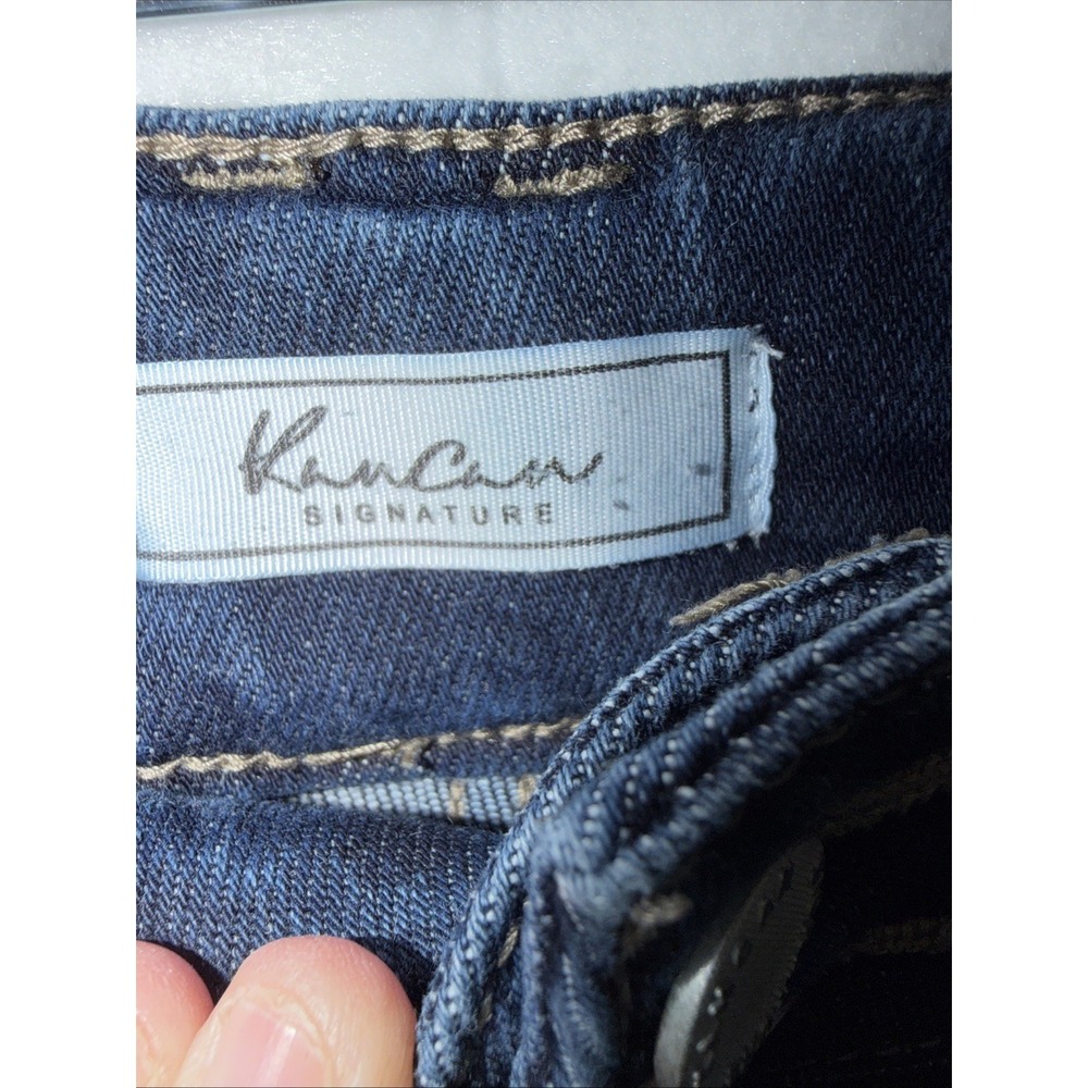 Kancan High Rise Raw Hemmed Flare Leg Distressed Denim Jeans 144635 Size 12 - Picture 4 of 12